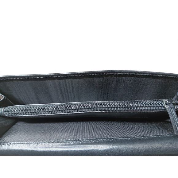 Authentic Gucci GG Canvas Long Wallet Silver Horsebit Leather Black Zip Interior - Picture 15 of 16